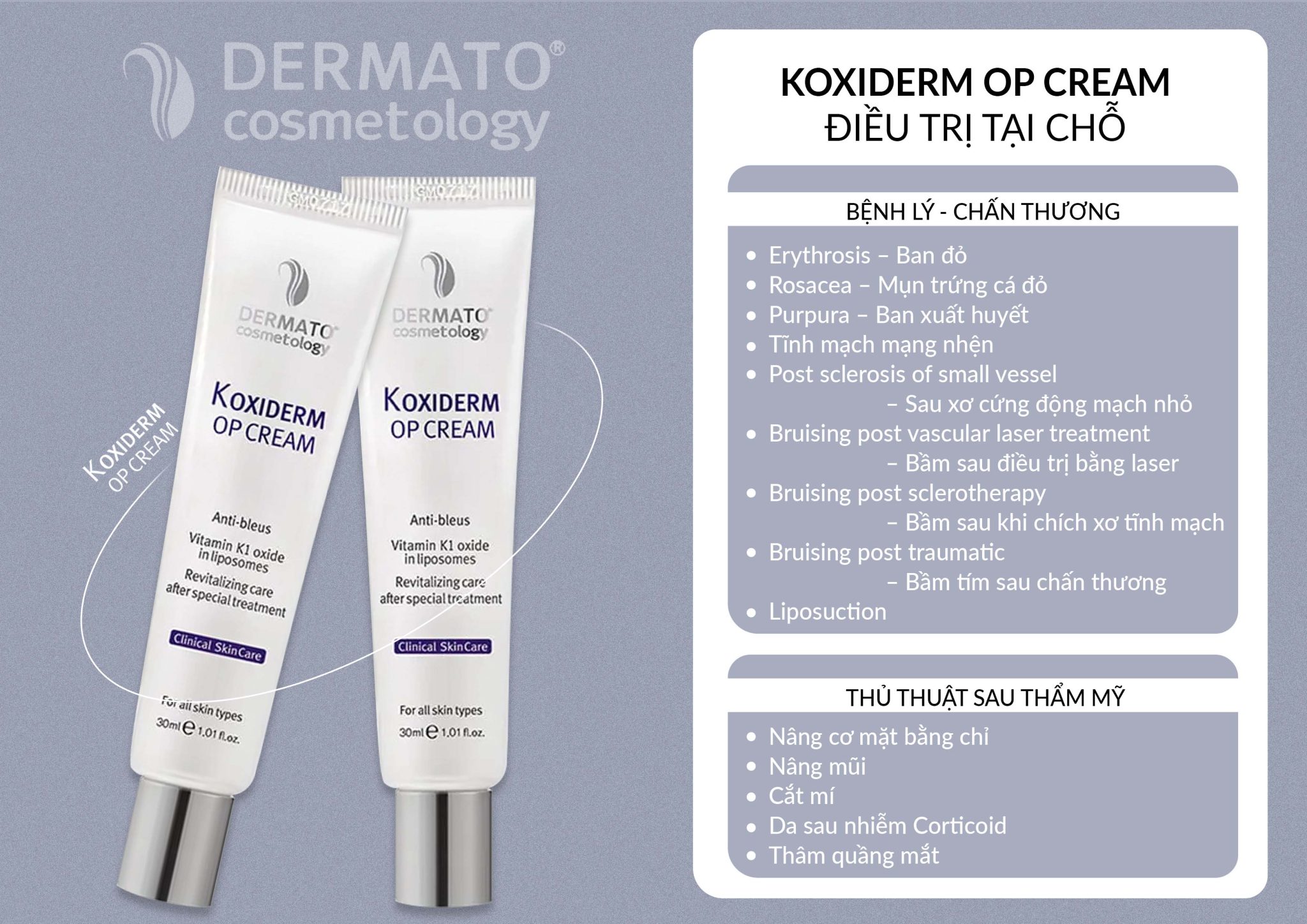 VITAMIN K1 OXIDE HẠT NGỌC TÂM HUYẾT TẠO NÊN MỘT KOXIDERM OP CREAM PHỤC HỒI TOÀN DIỆN CỦA